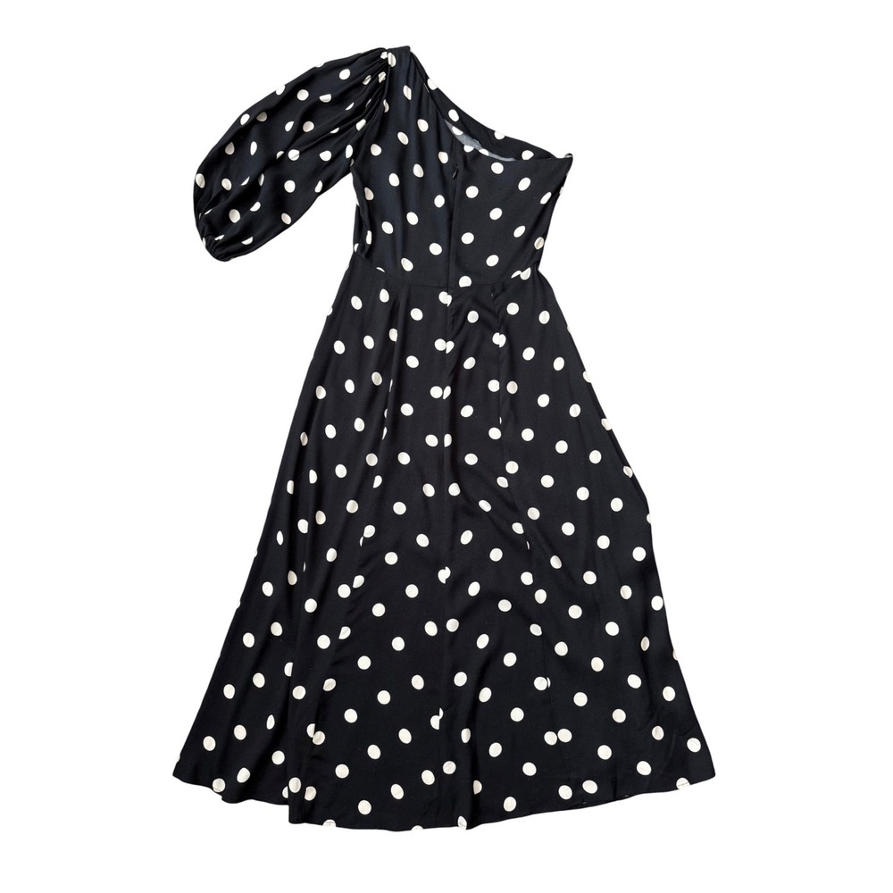 Reformation Lawrence Dress Polka Dot One Shoulder Midi M - Picture 9 of 10